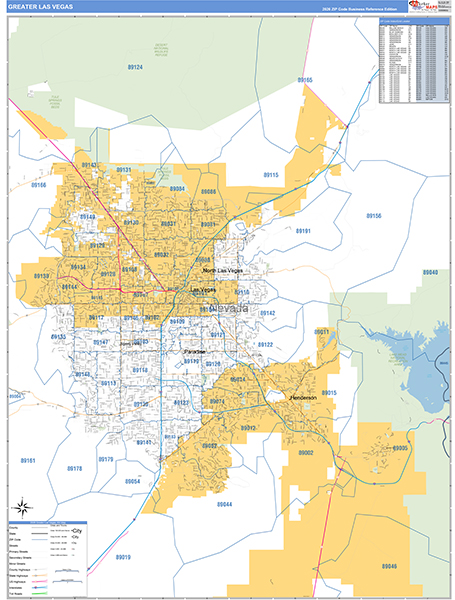 Greater Las Vegas Metro Area Wall Map
